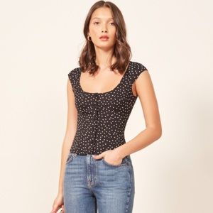 Reformation polka dot top